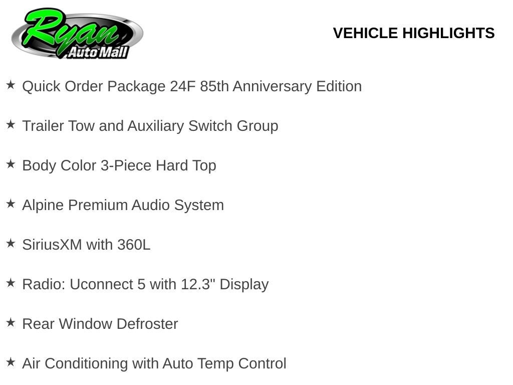 2026 Jeep Wrangler 85th Anniversary Edition