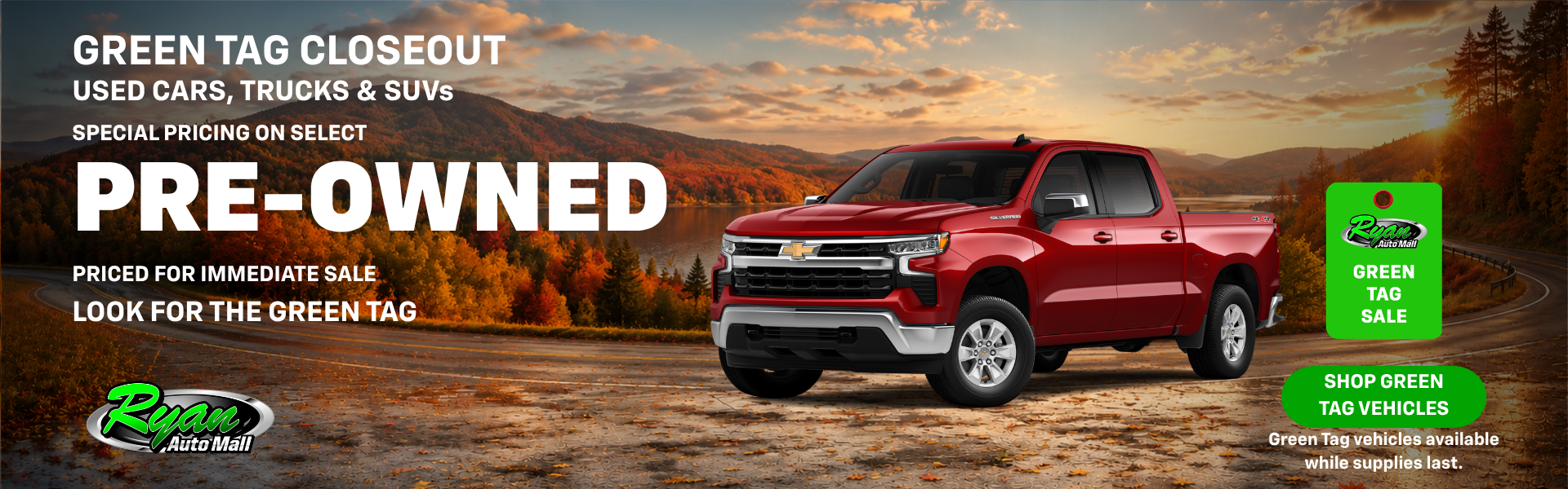Ryan Auto Mall’s Used Green Tag Closeout Inventory