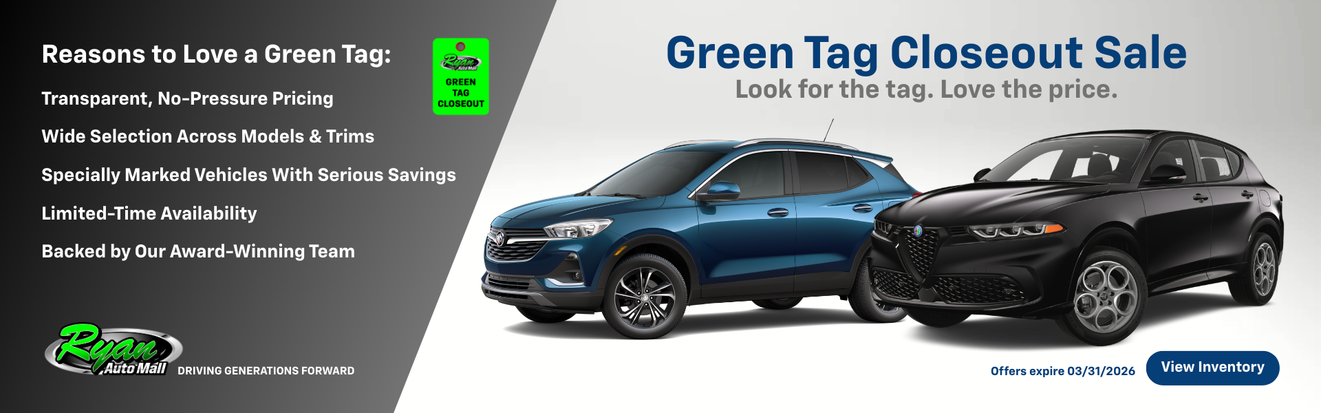 Green Tag Closeout Sale