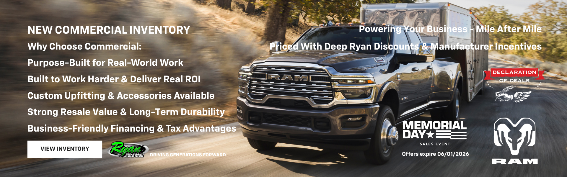 Ryan Auto Mall’s New Commercial Inventory
