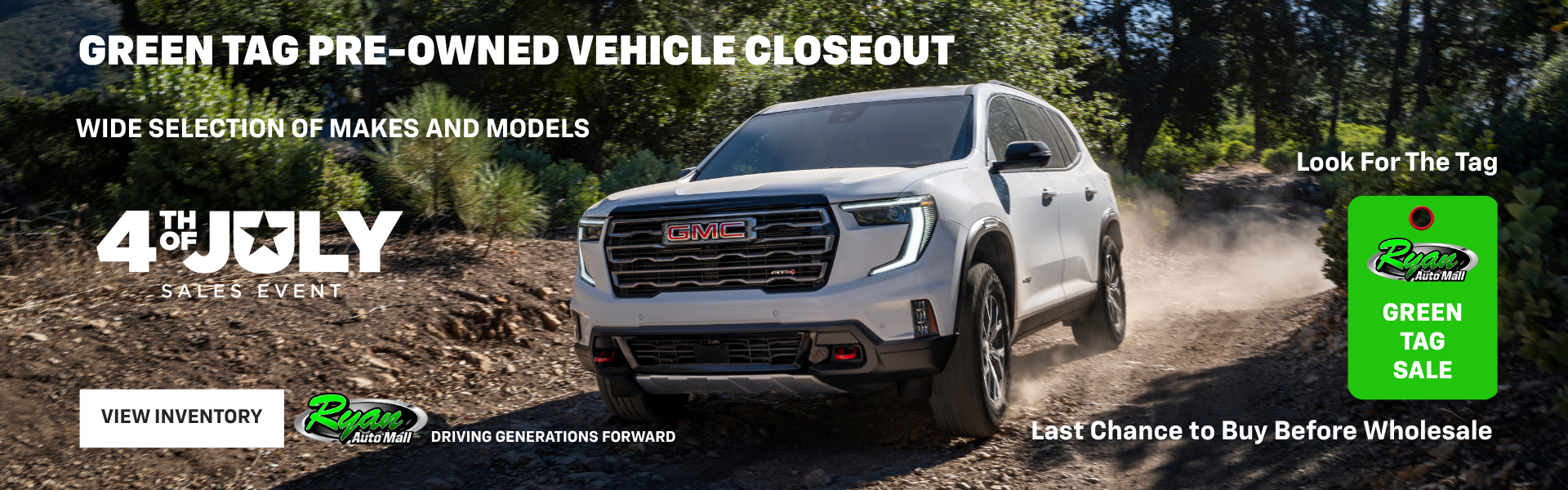 Ryan Auto Mall’s Used Green Tag Closeout Inventory