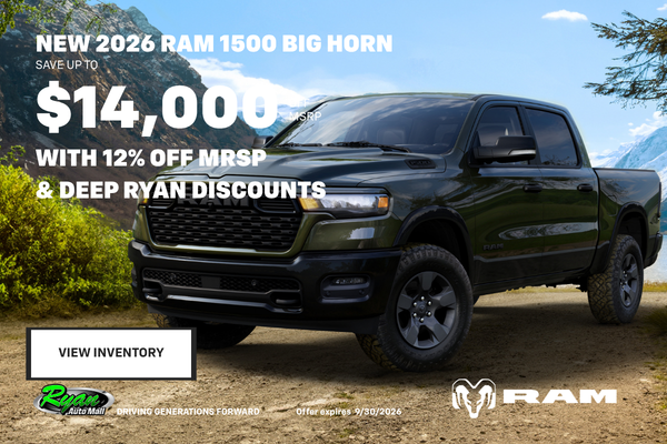 Ryan Auto Mall’s New Ram 1500 Big Horn Inventory