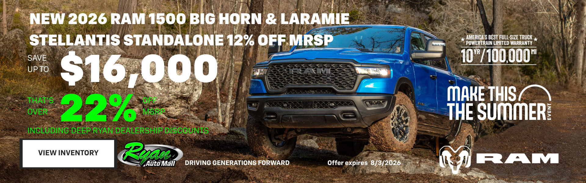 Ryan Auto Mall’s New Ram 1500 Big Horn & Laramie Inventory