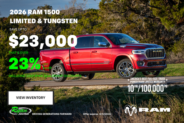 Ryan Auto Mall’s New Ram 1500 Limited & Tungsten Inventory