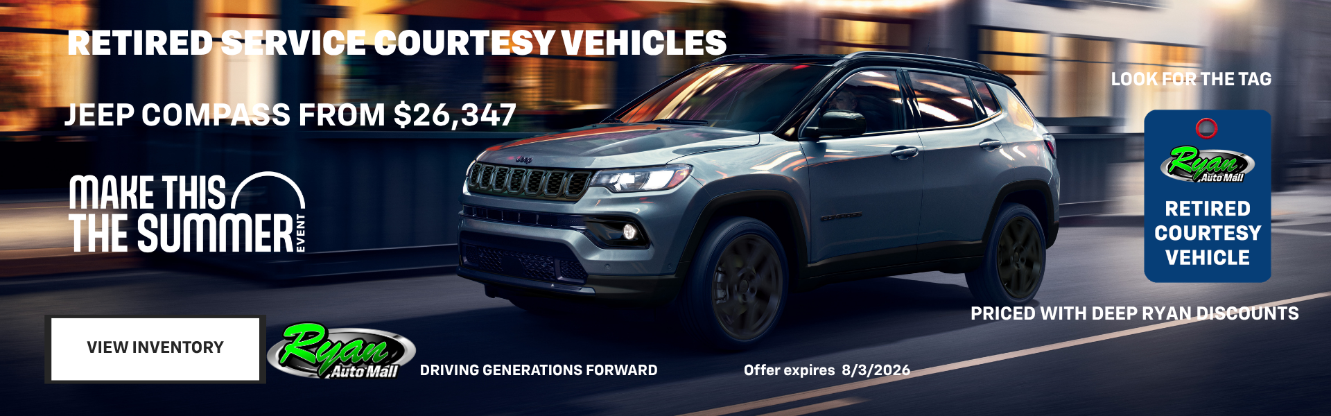 Ryan Auto Mall’s Retired Service Vehicle Inventory